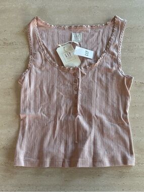 Gap x Doen light pink pointelle tank top size small brand new with tags